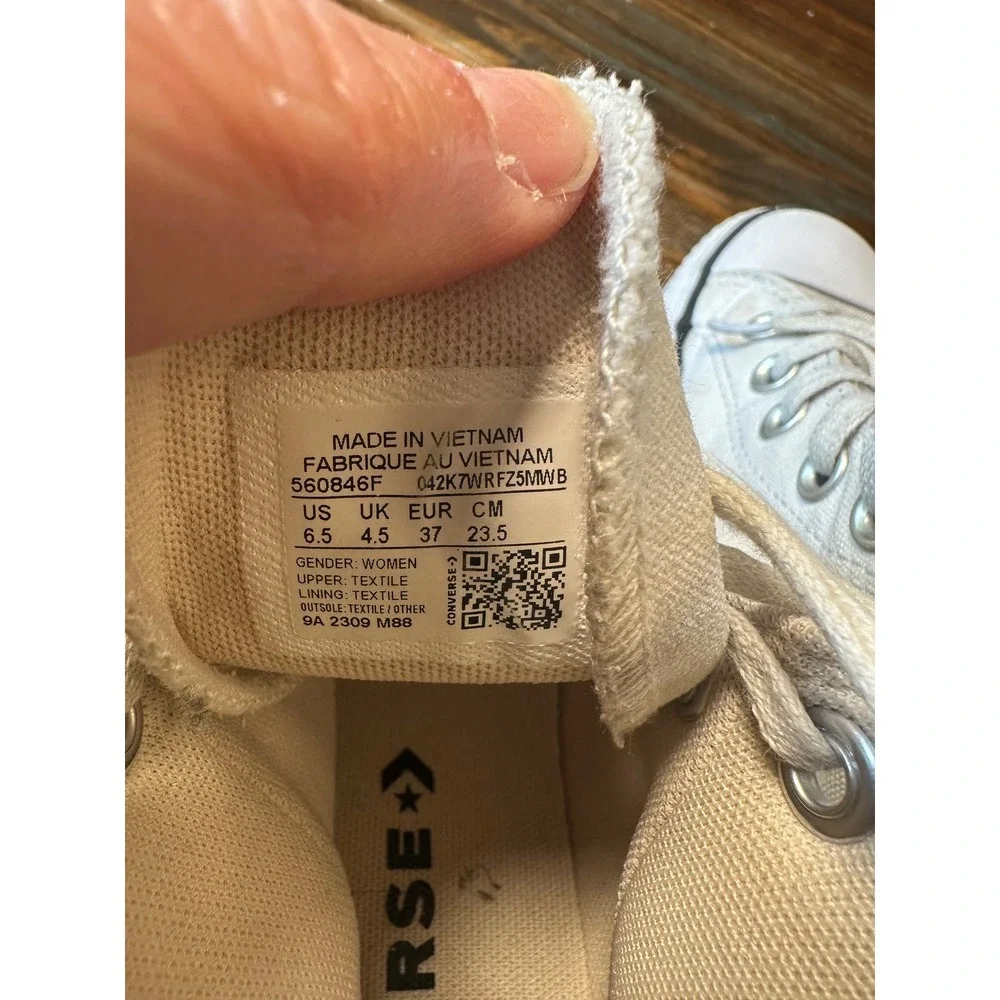 Converse Chuck Taylor All Star Lift Platform High Top White Sneakers 560846F 6.5 - Picture 6 of 9